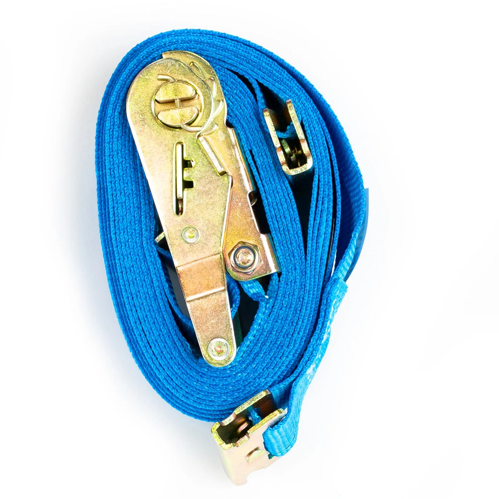 2 Pack 2" x 16' E-Track Ratchet Tie-Down Straps in Blue