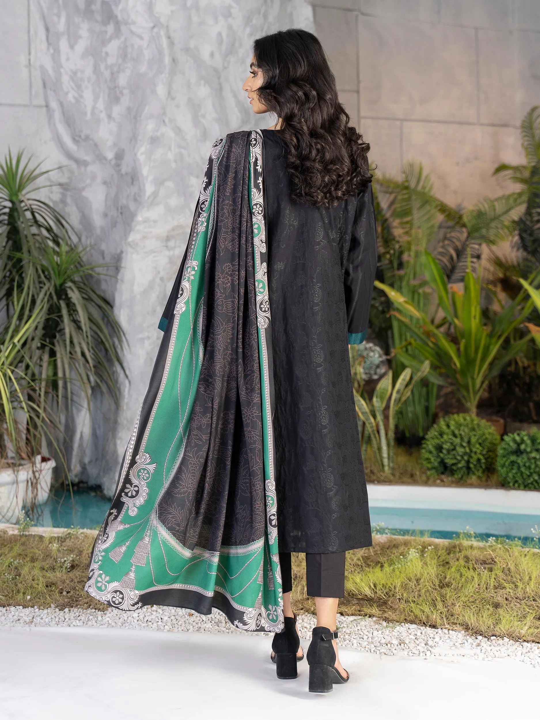 2 Piece Jacquard Suit-Embroidered (Unstitched)