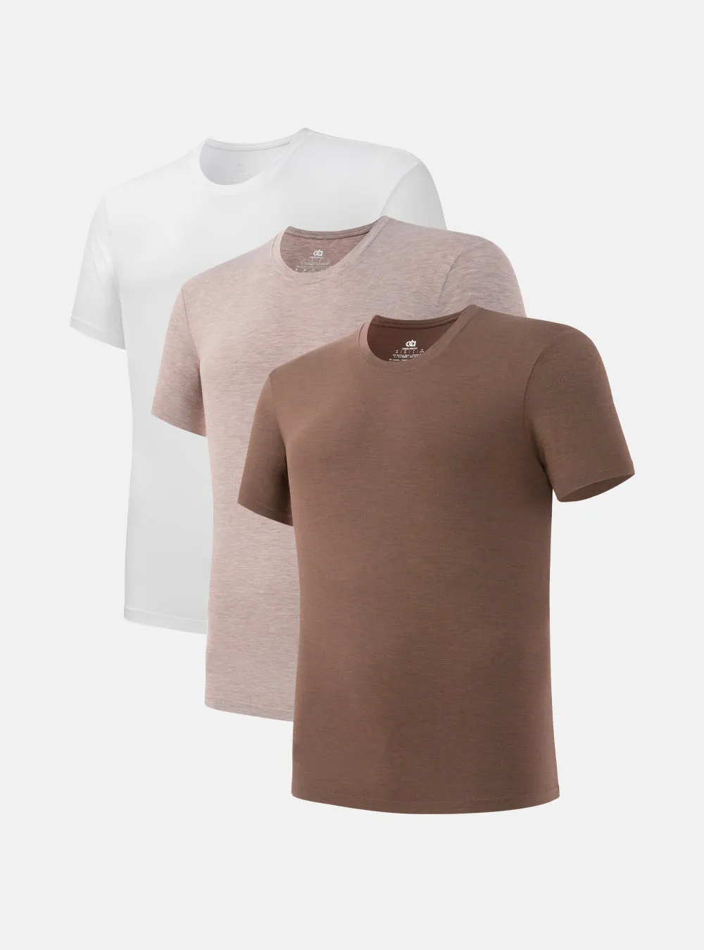 3 Packs Bamboo Rayon Crewneck Undershirts