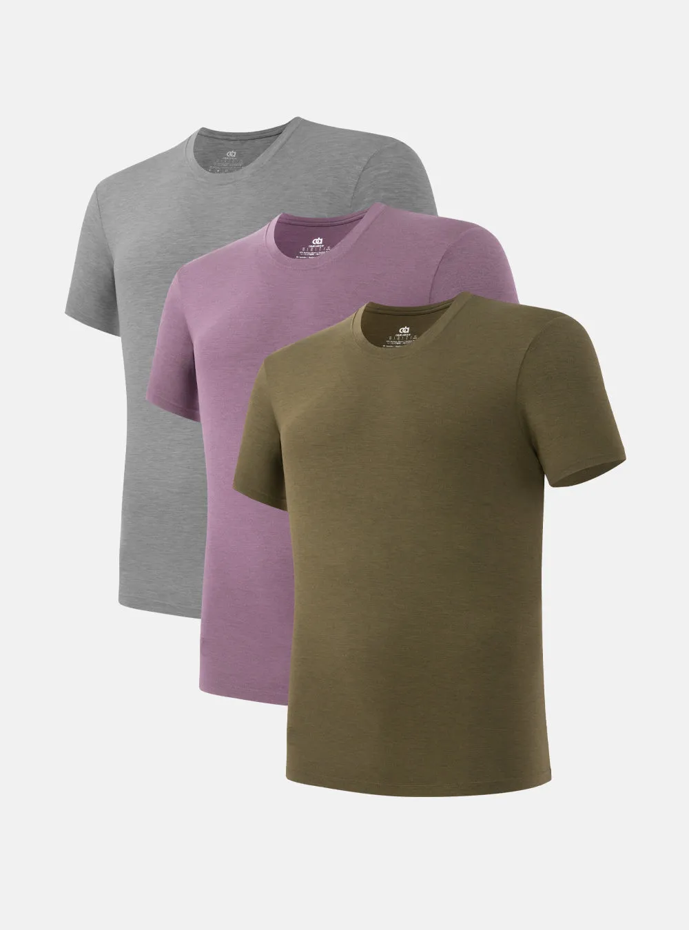 3 Packs Bamboo Rayon Crewneck Undershirts