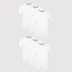 6-Pack Men's White Undershirts 2135P6