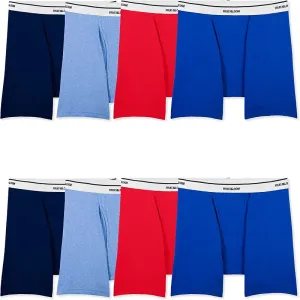 8 Pack Men's Fruit of the Loom Lightweight Active Cotton Blend Boxer Brief Underwear