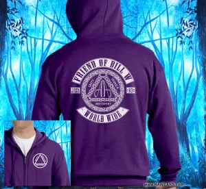 AA Hoodie - Friend Of Bill Purple Zip-Up   CLEARANCE