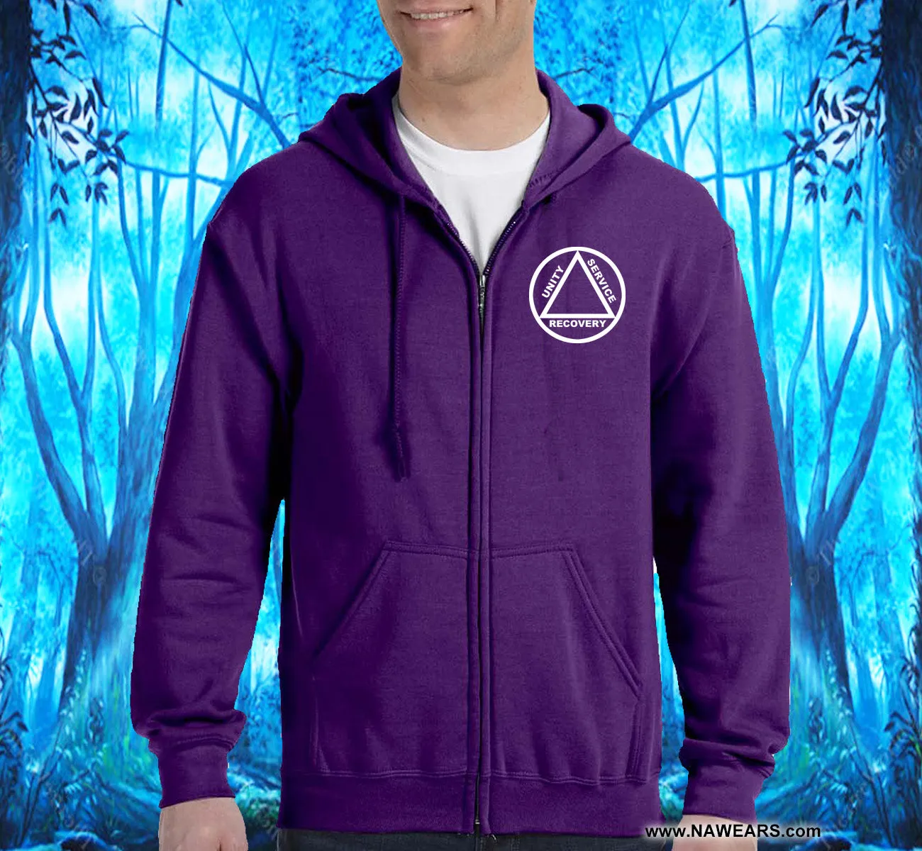 AA Hoodie - Friend Of Bill Purple Zip-Up   CLEARANCE