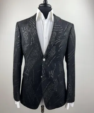 Black Elegant Blazer with Poetry Scriptures