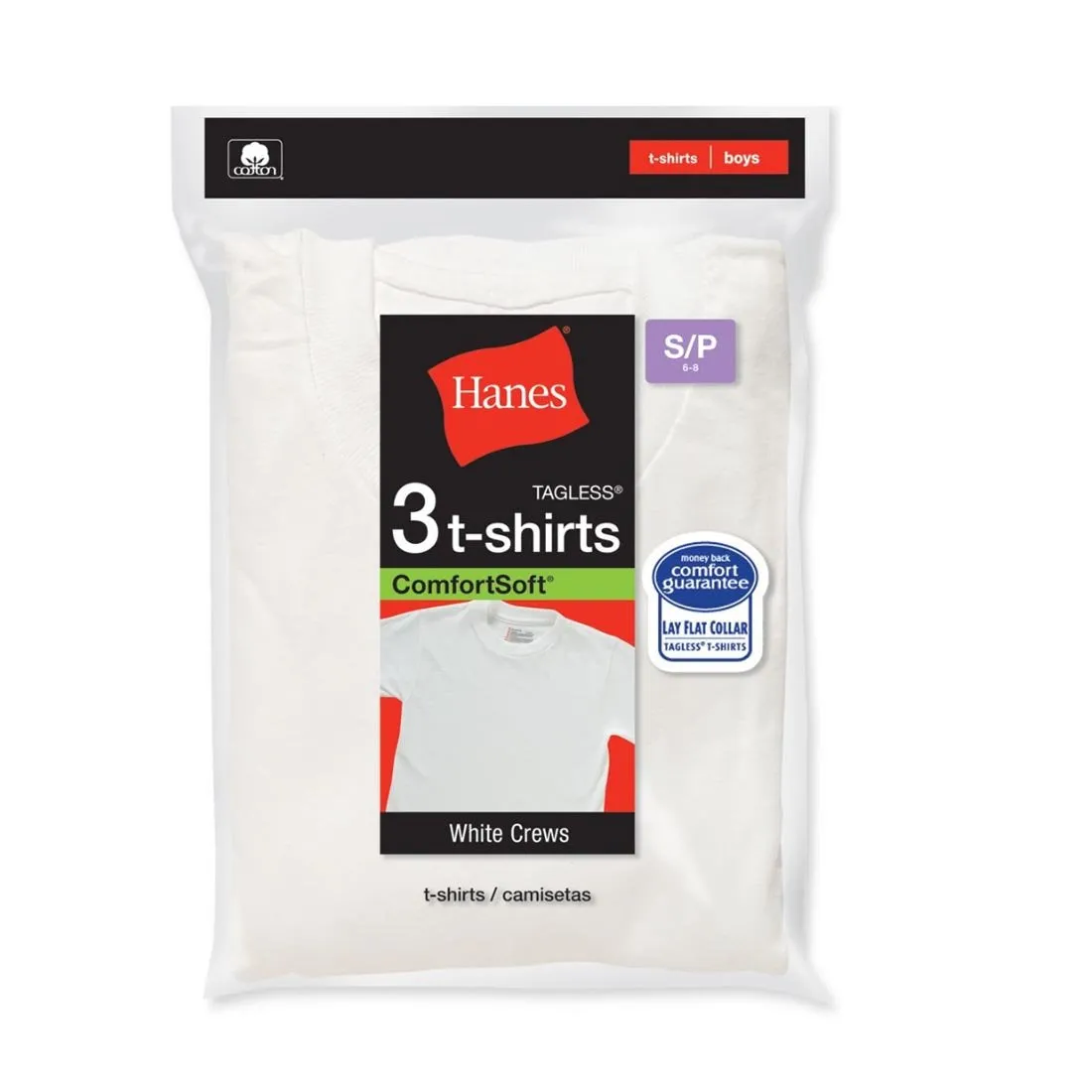 Boys Hanes Crew Neck Undershirts - 3 Pk.