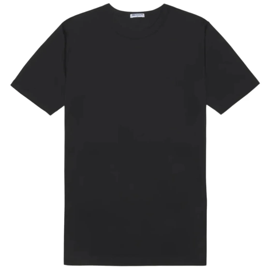 Bresciani 100% Cotton Knitted Round-Neck T-shirt Black