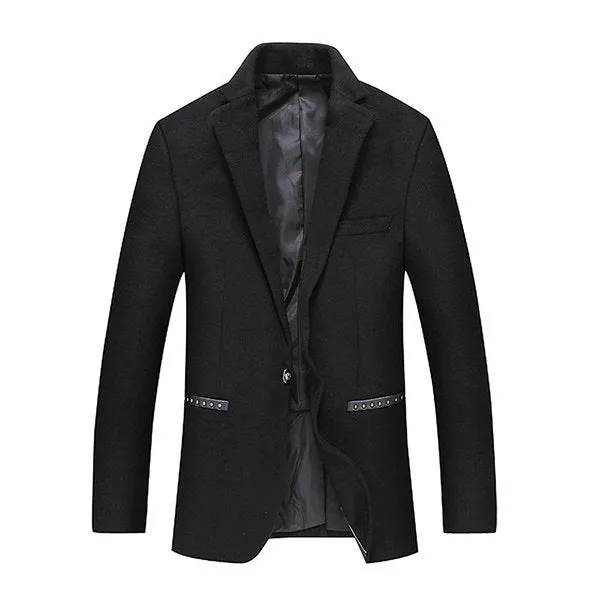 Coats Blazers for Men Black Classical Stylish Woolen Slim