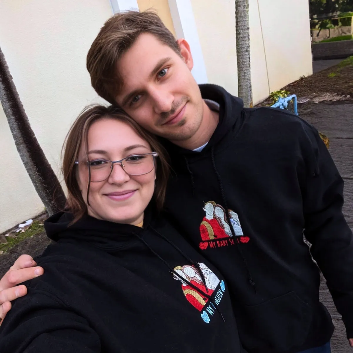 Customized Family Portrait with Picture Custom Embroidered Sweatshirt, Hoodie Personalized Family Gifts Idea