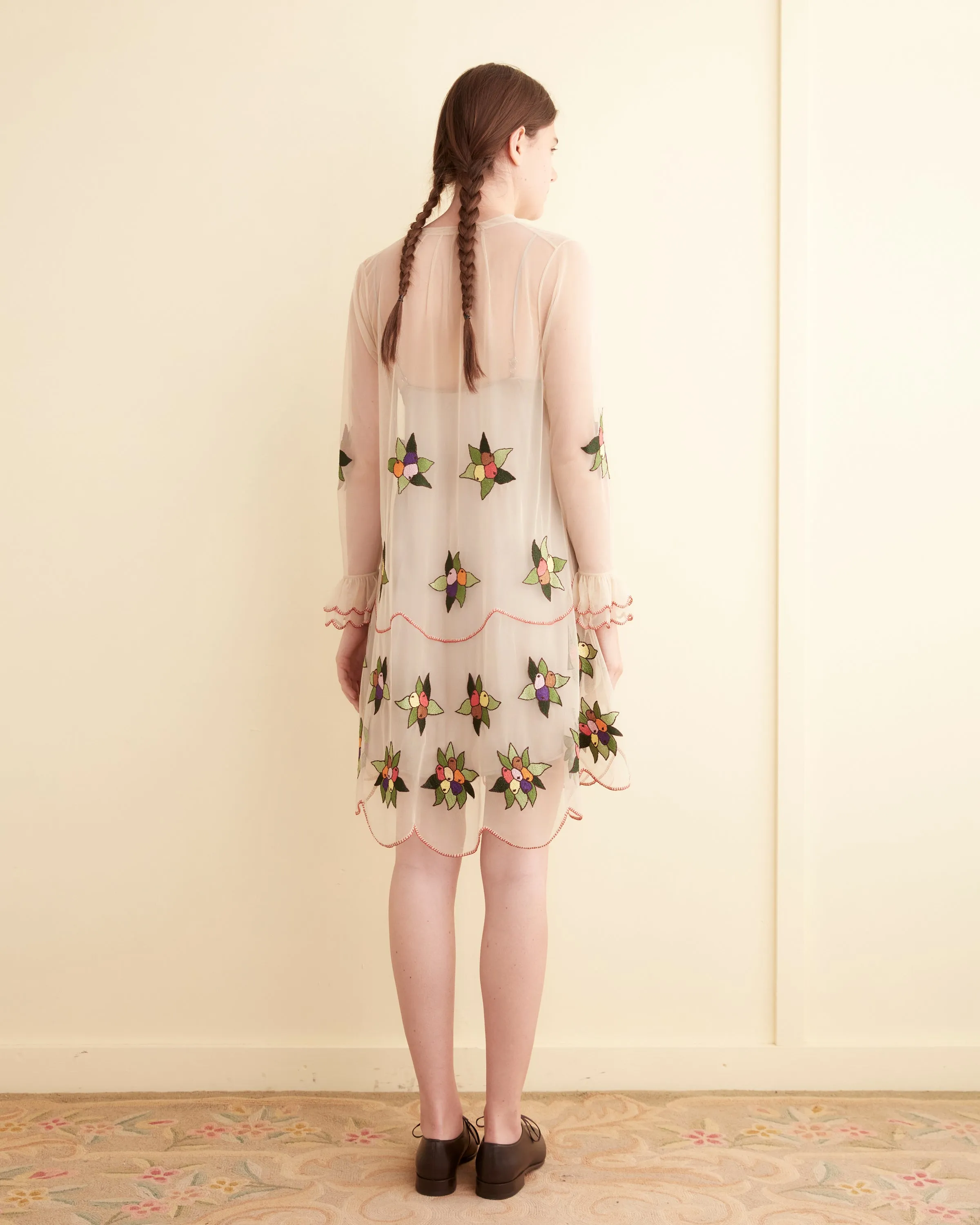 Embroidered Suncherry Dress