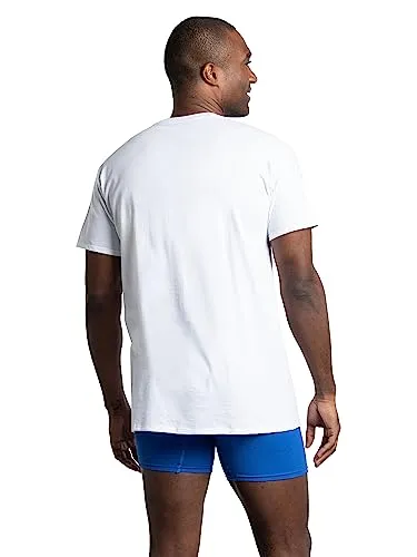 Fruit of the Loom Men's Stay Tucked Crew T-Shirt - Medium - White (Pack of 6)