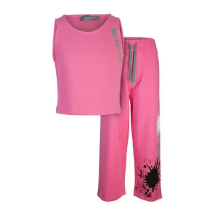 FUCHSIA TANK TOP TROUSER SET FOR GIRLS