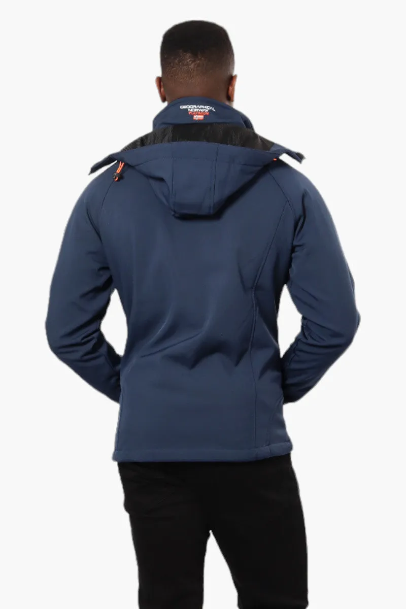 Geographical Norway Hooded Fleece Lined Lightweight Jacket - Navy