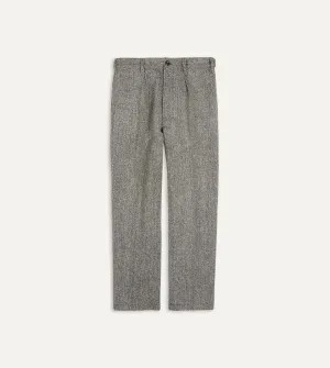 Grey Harris Tweed One Pleat Games Trousers