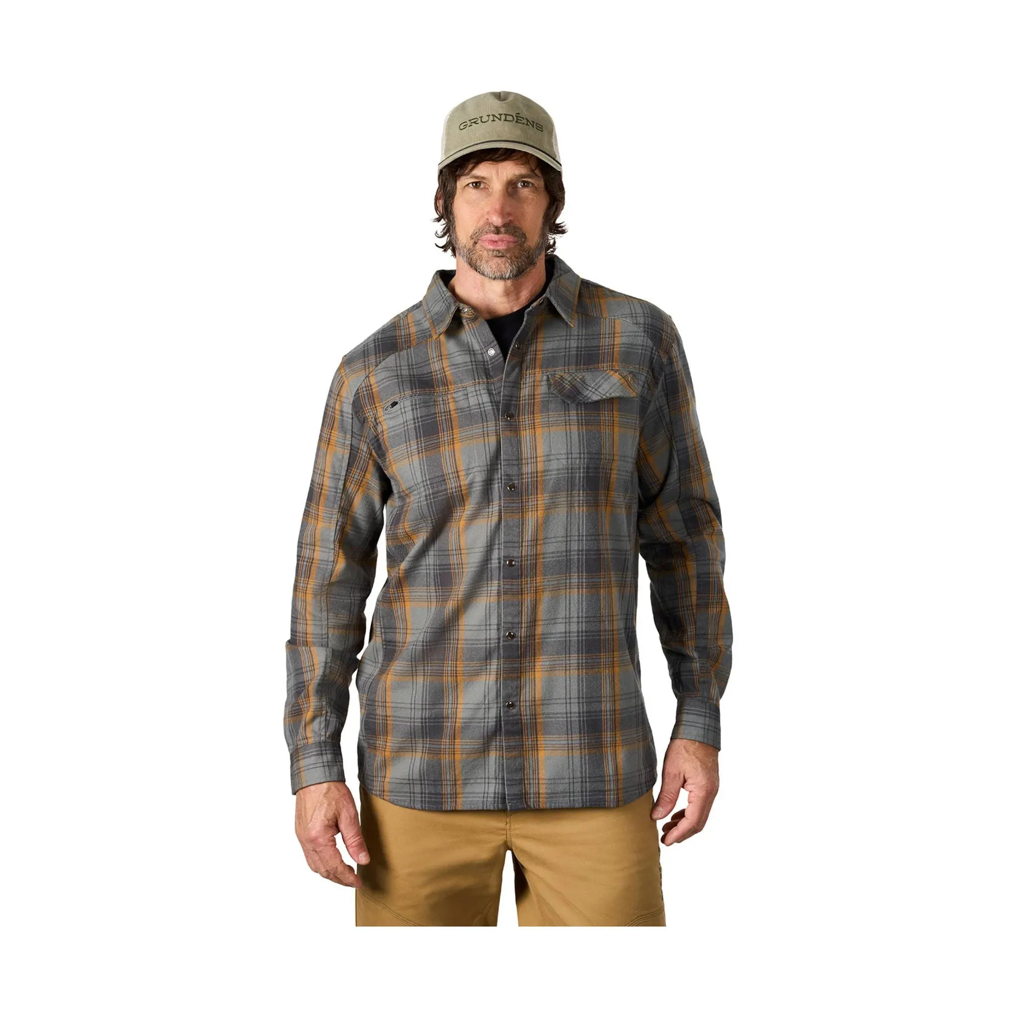 Grundens Men's Dispatch Flannel Shirt - Smoke Plaid