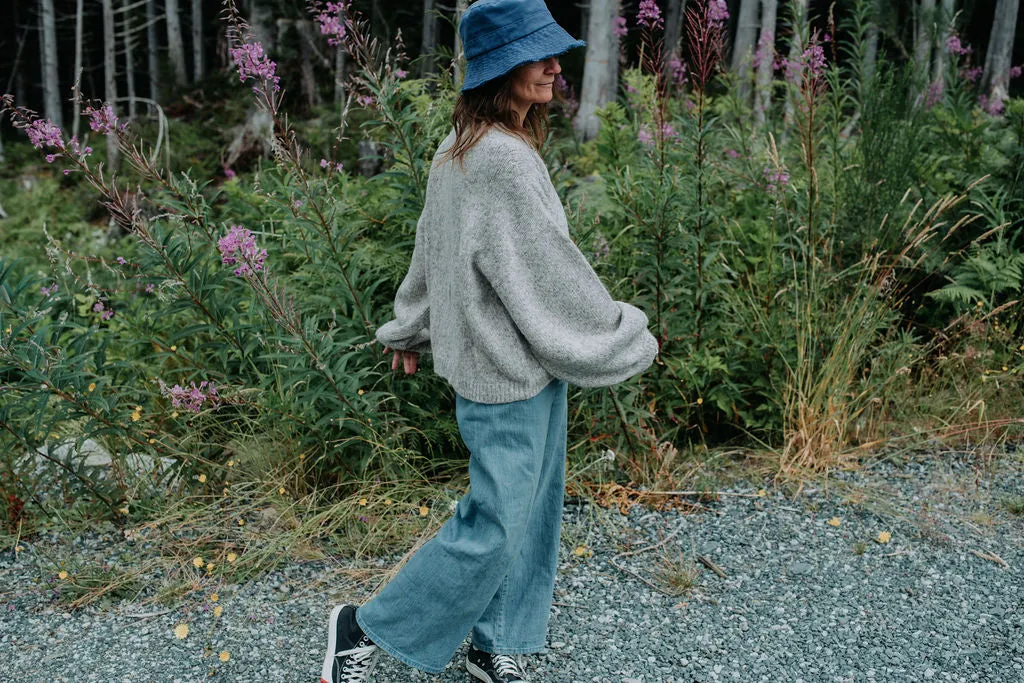 Hand-loomed Silver Félix Sweater, Undyed Alpaca