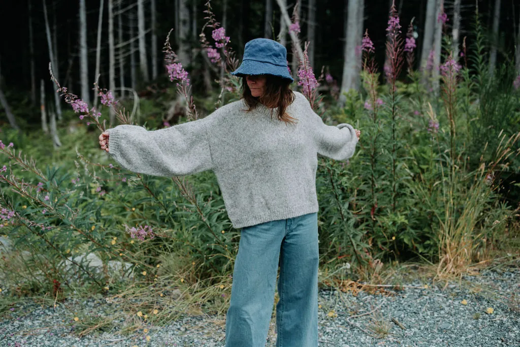 Hand-loomed Silver Félix Sweater, Undyed Alpaca