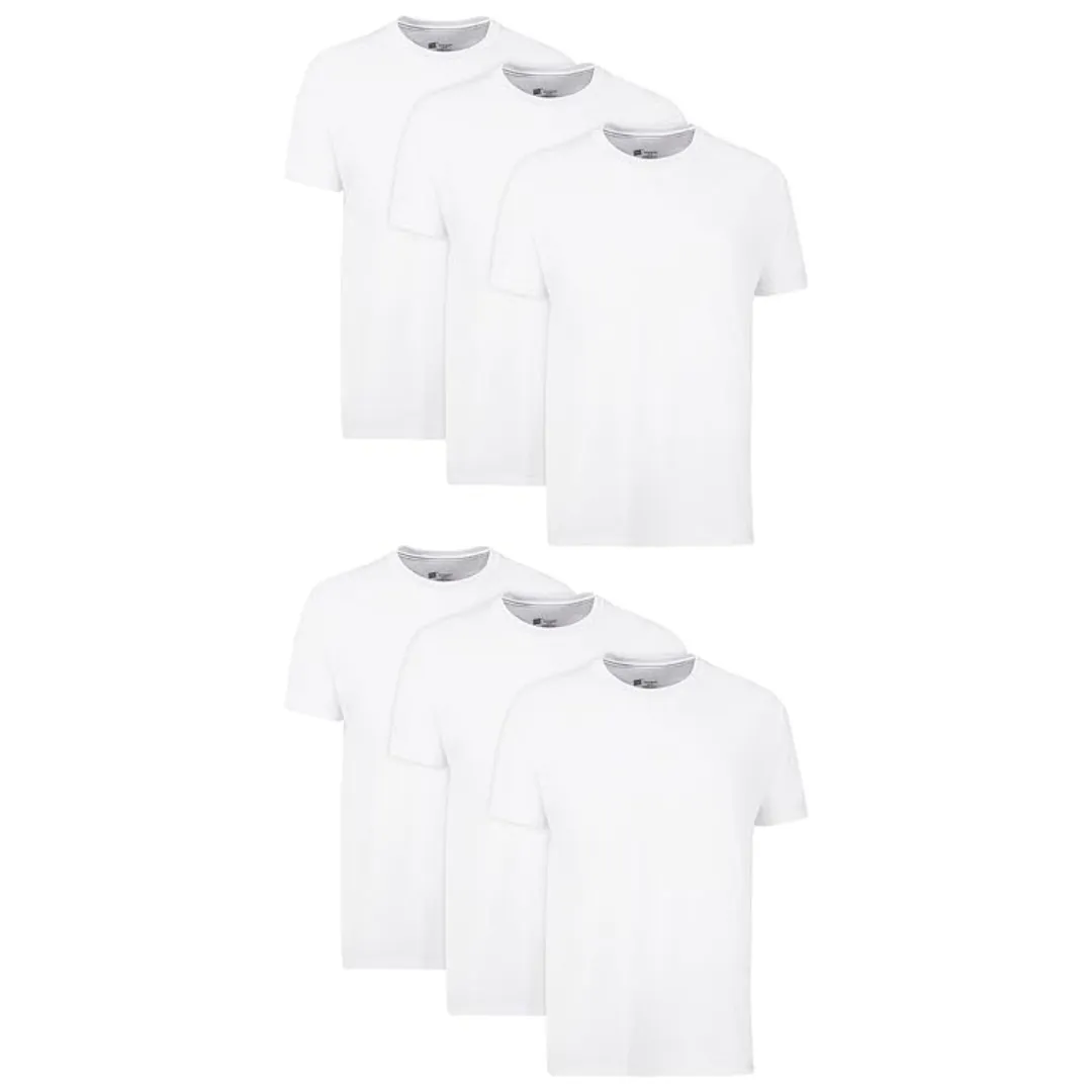 Hanes Men’s Cotton Moisture-Wicking Crew Tee Undershirts (6 Pack)