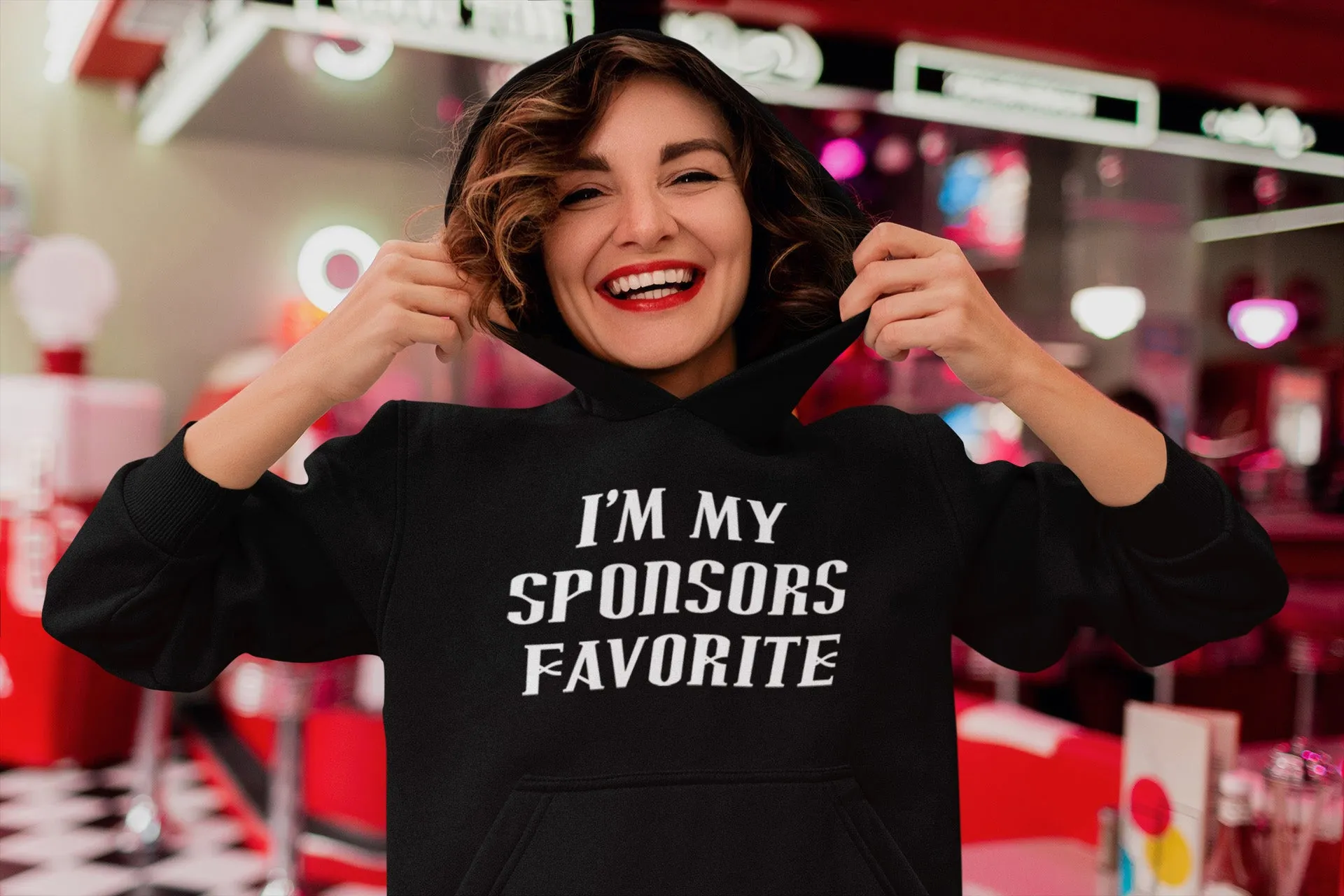 Hoodie - I'm My Sponsor Favorite - Black