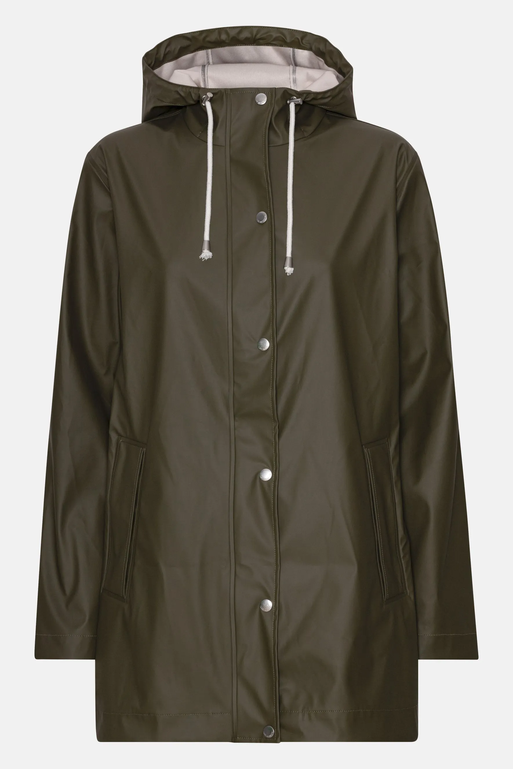 Ilse Jacobsen Hornbæk Rain 228FR Hooded Rubberized Jacket | Army 410