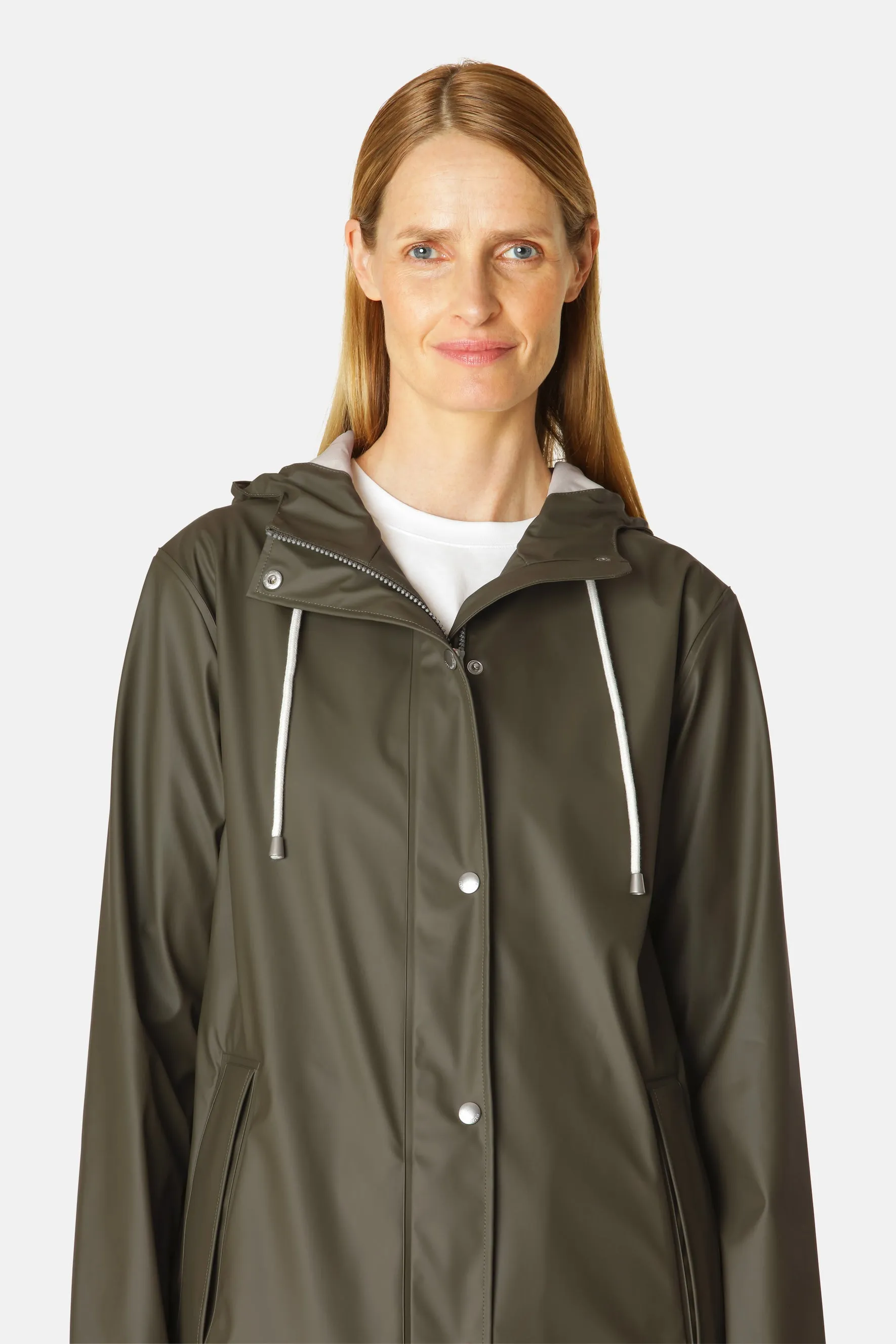 Ilse Jacobsen Hornbæk Rain 228FR Hooded Rubberized Jacket | Army 410