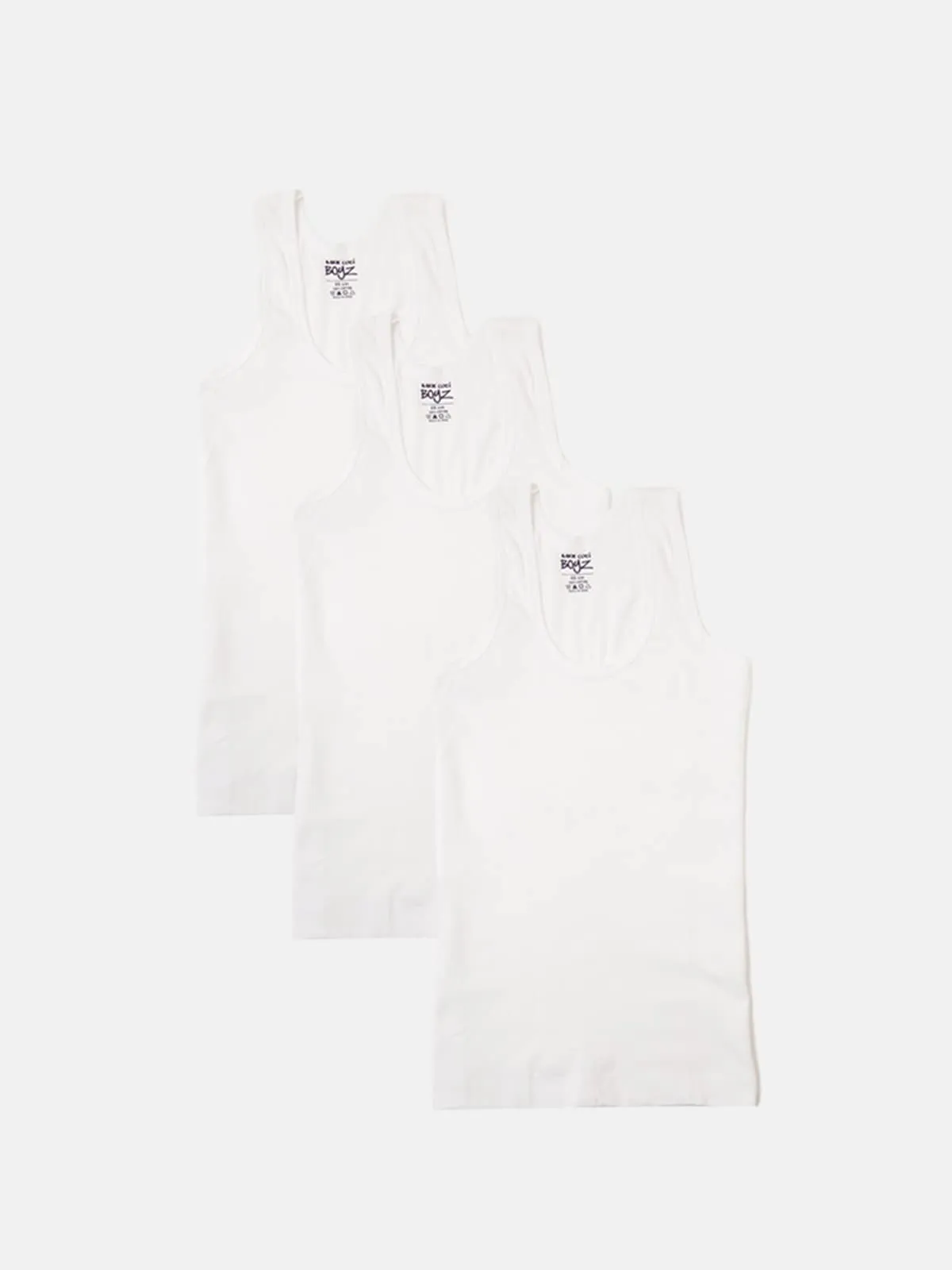 Lux Cozi Boys White Cotton Vest Pack of 3 (Size : 9-10 Years)