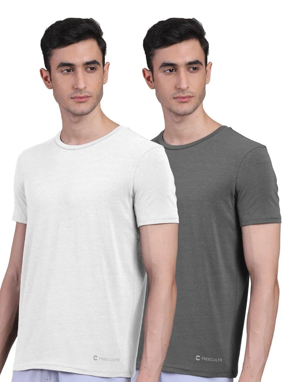 Men's Half Sleeves Bamboo Undershirts (Loungewear & Sleepwear) - Pack of 2