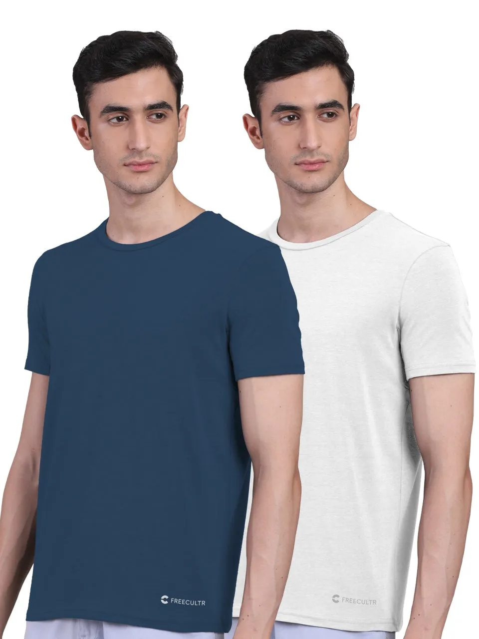 Men's Half Sleeves Bamboo Undershirts (Loungewear & Sleepwear) - Pack of 2