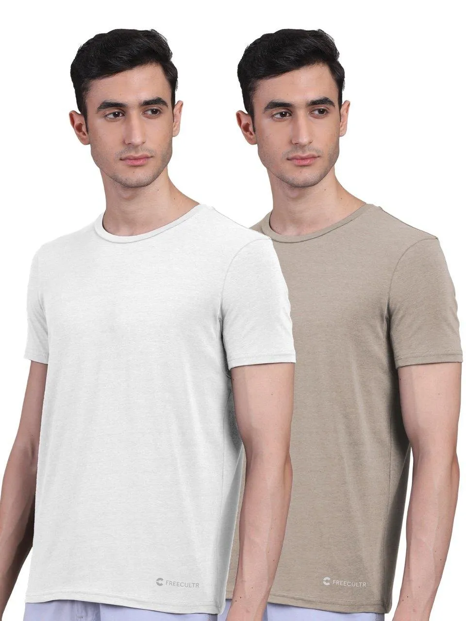 Men's Half Sleeves Bamboo Undershirts (Loungewear & Sleepwear) - Pack of 2