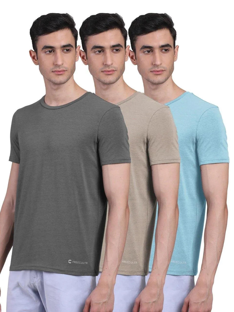 Men's Half Sleeves Bamboo Undershirts (Loungewear & Sleepwear) - Pack of 3