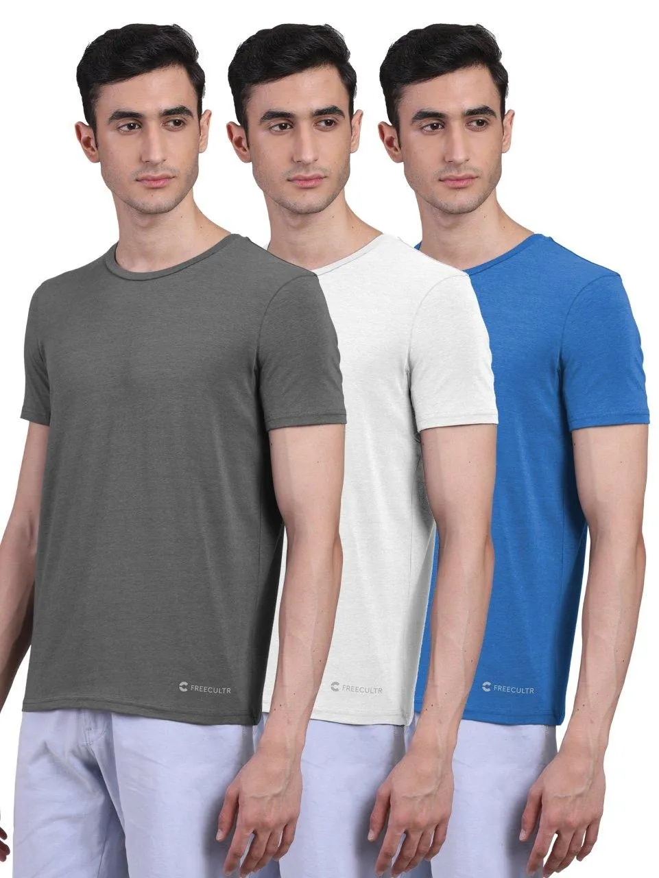 Men's Half Sleeves Bamboo Undershirts (Loungewear & Sleepwear) - Pack of 3