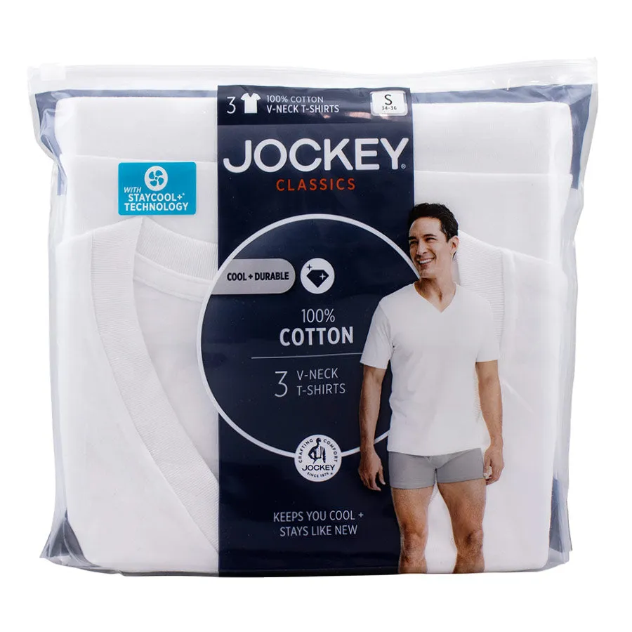 Mens Jockey V-Neck Undershirts 3 Pk.