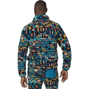 Men's Patagonia Synchilla Snap-T Lightweight Fleece Pullover in Fitz Roy Patchwork/Belay Blue