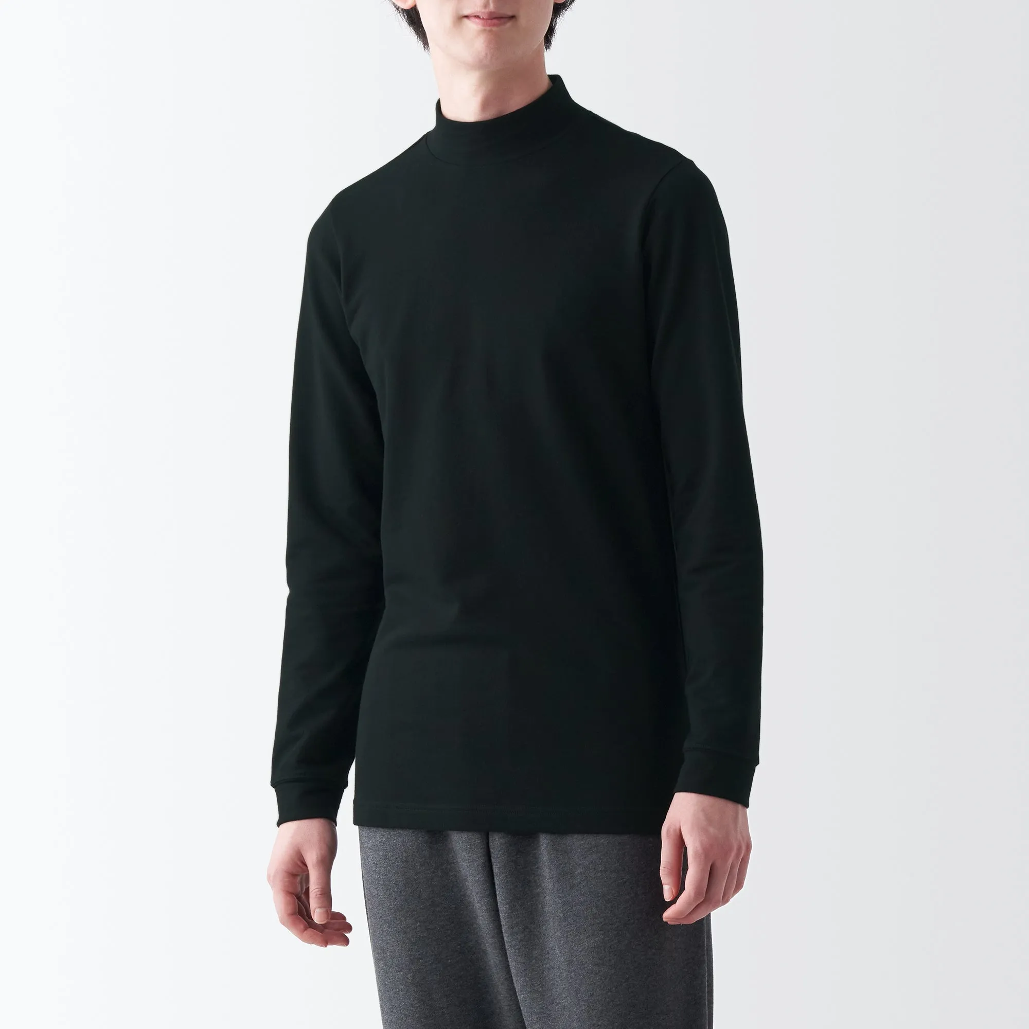 Men's Warm Thick Cotton High Neck Long Sleeve T-Shirt
