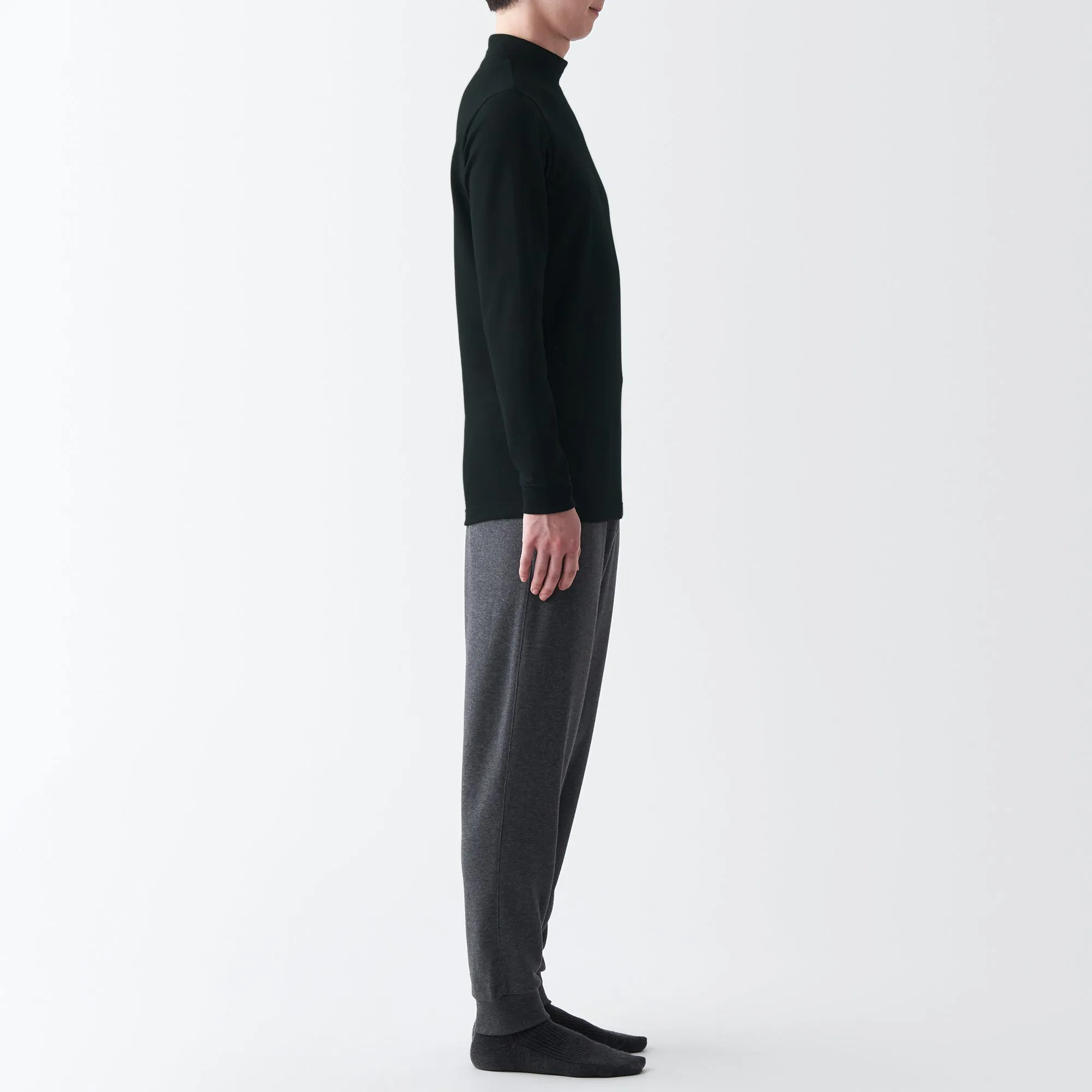 Men's Warm Thick Cotton High Neck Long Sleeve T-Shirt