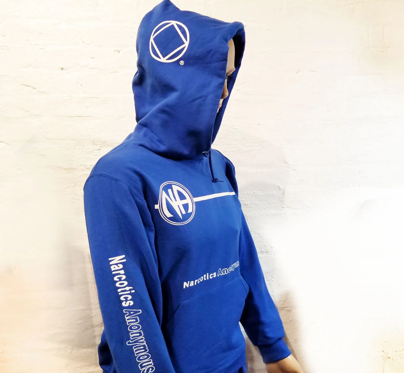 NA BASIC TEXT BLUE HOODIE