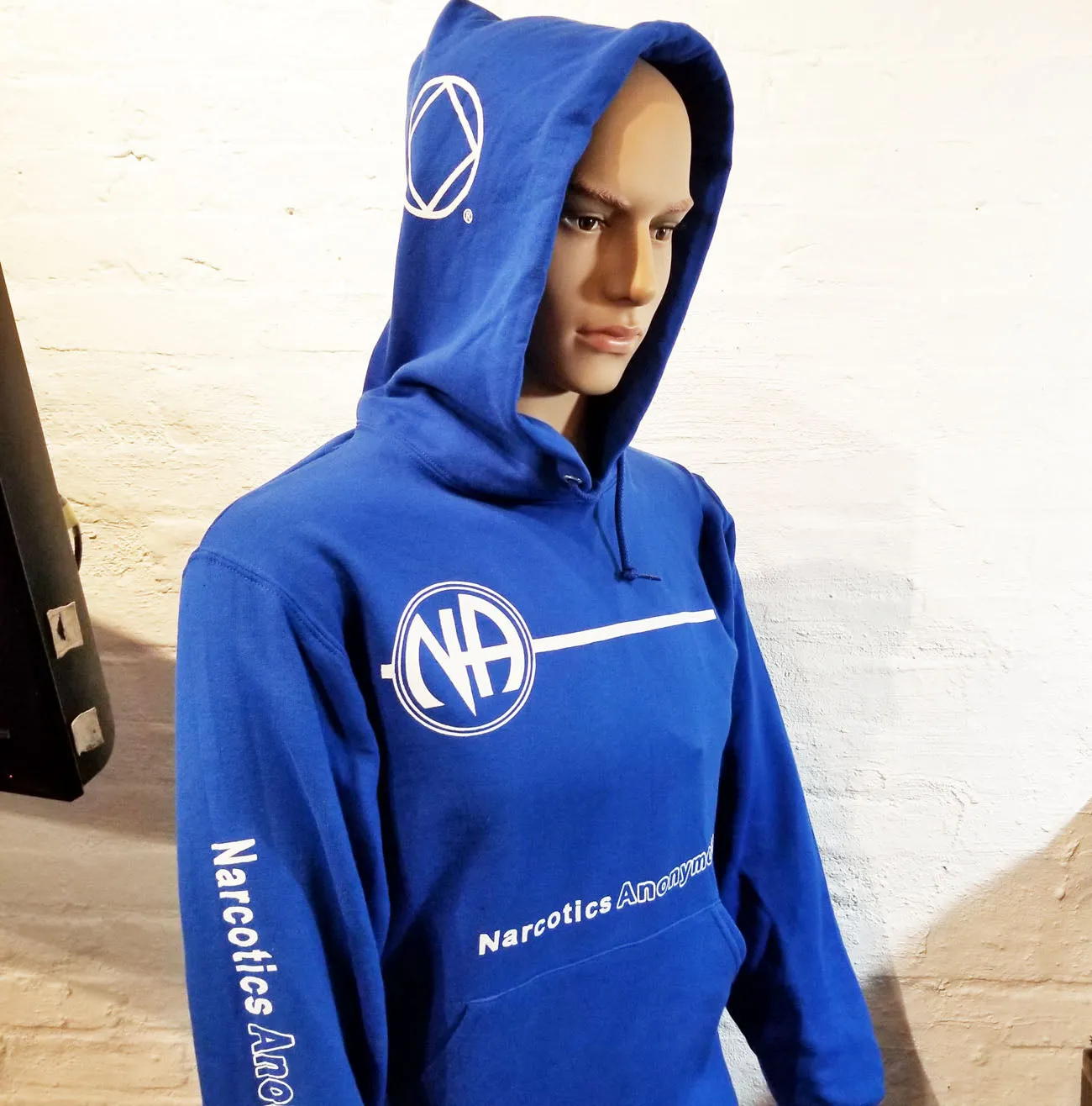 NA BASIC TEXT BLUE HOODIE