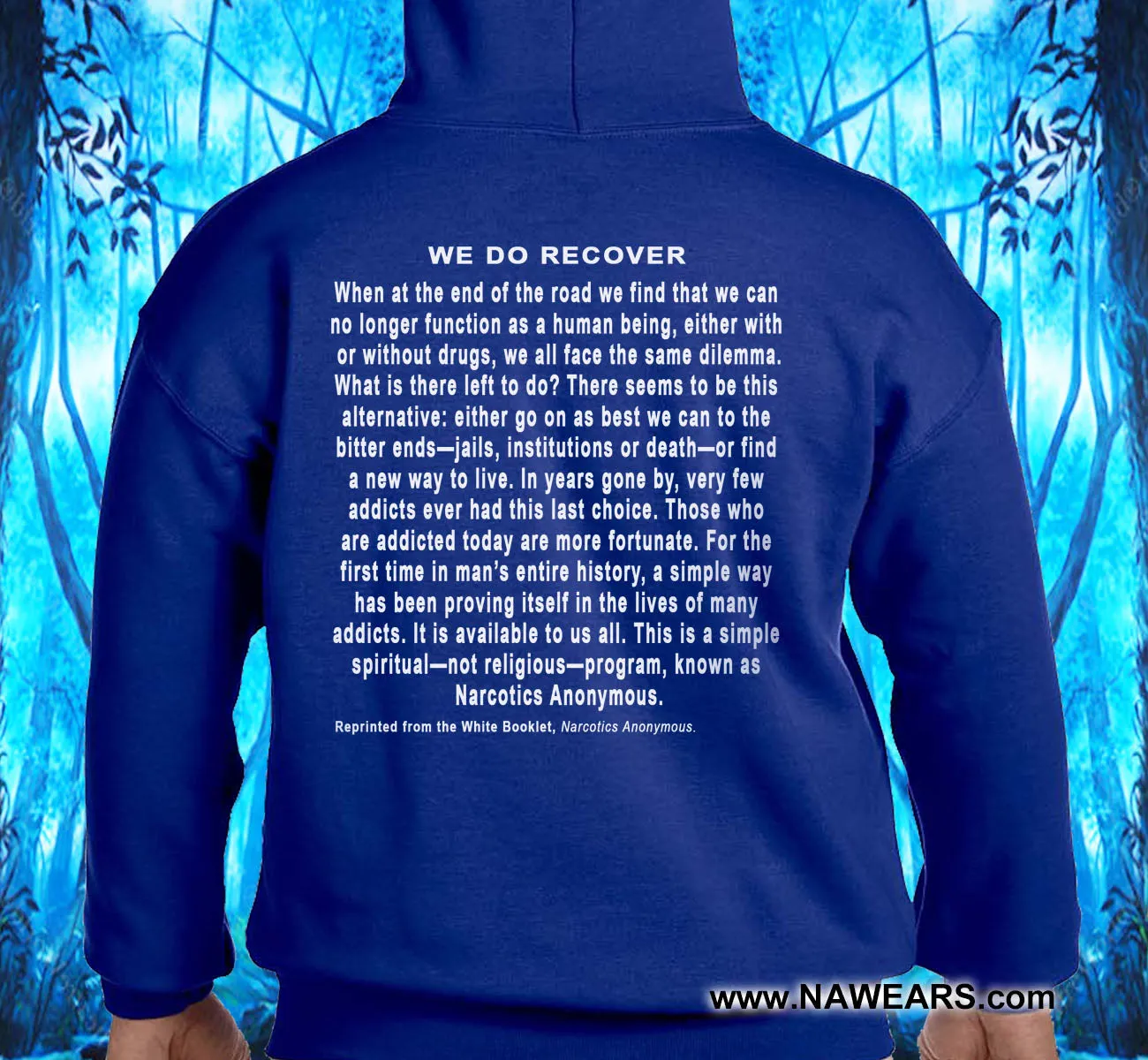 NA BASIC TEXT BLUE HOODIE