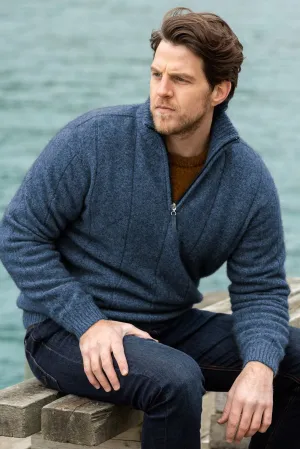 Noble Wilde 1/4 Zip Javelin Sweater in Neptune