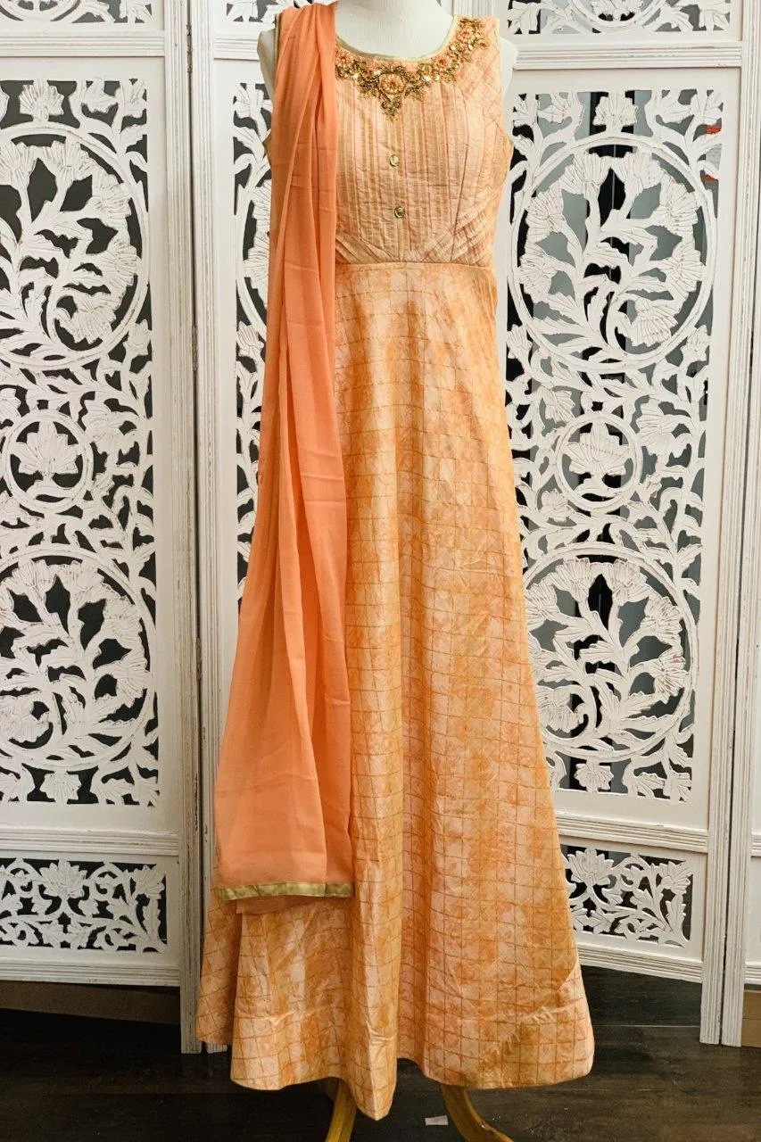 Peach Anarkali Suit