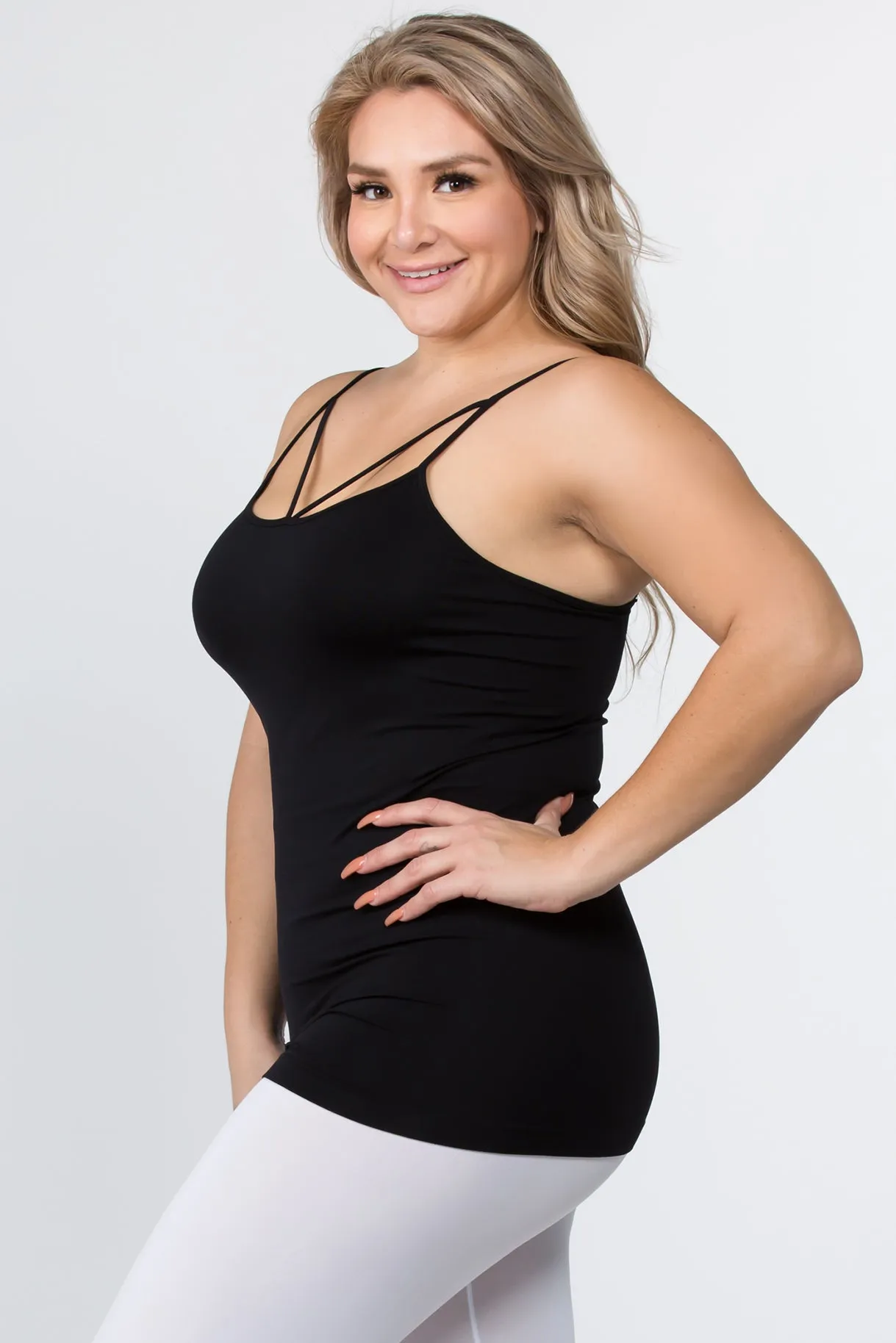 Plus Size Strappy and Sleek Seamless Tank Top