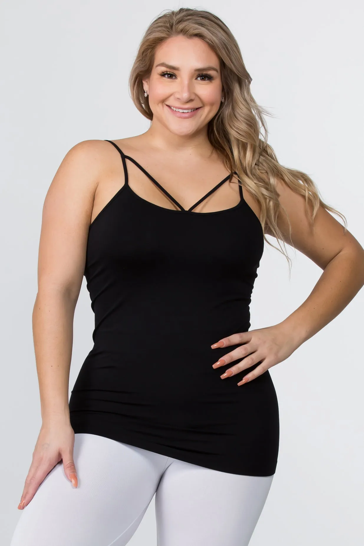 Plus Size Strappy and Sleek Seamless Tank Top