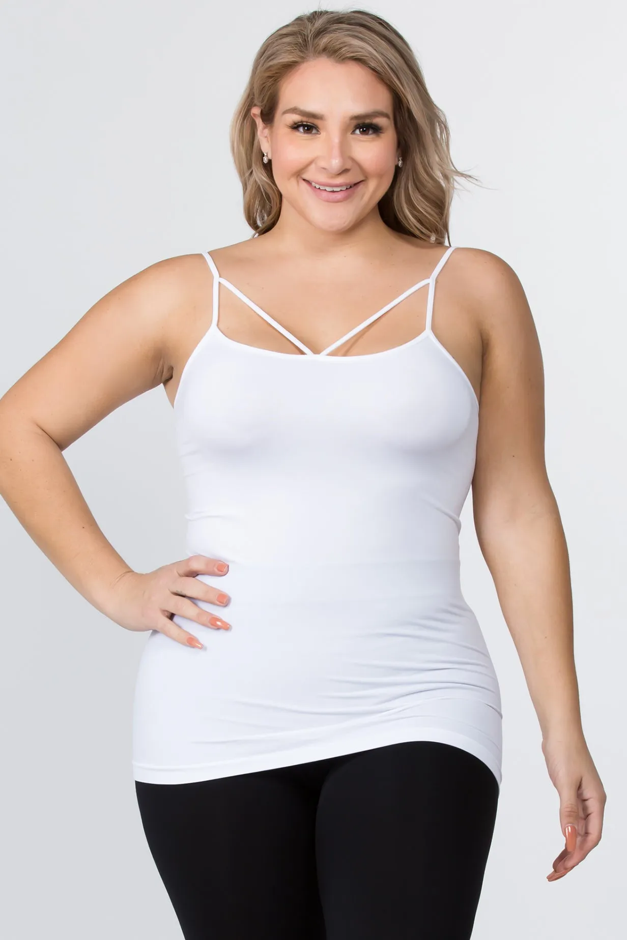 Plus Size Strappy and Sleek Seamless Tank Top