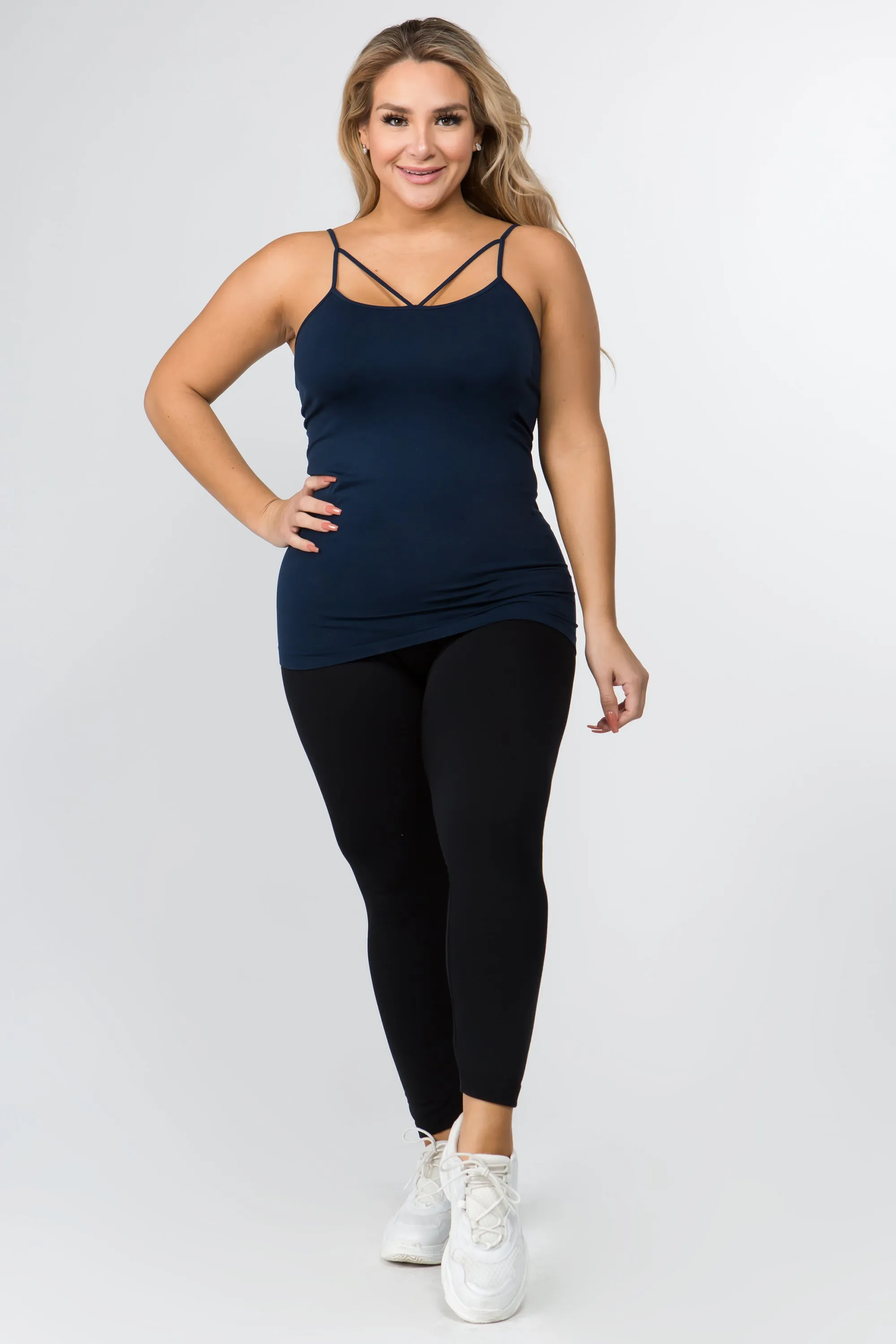 Plus Size Strappy and Sleek Seamless Tank Top