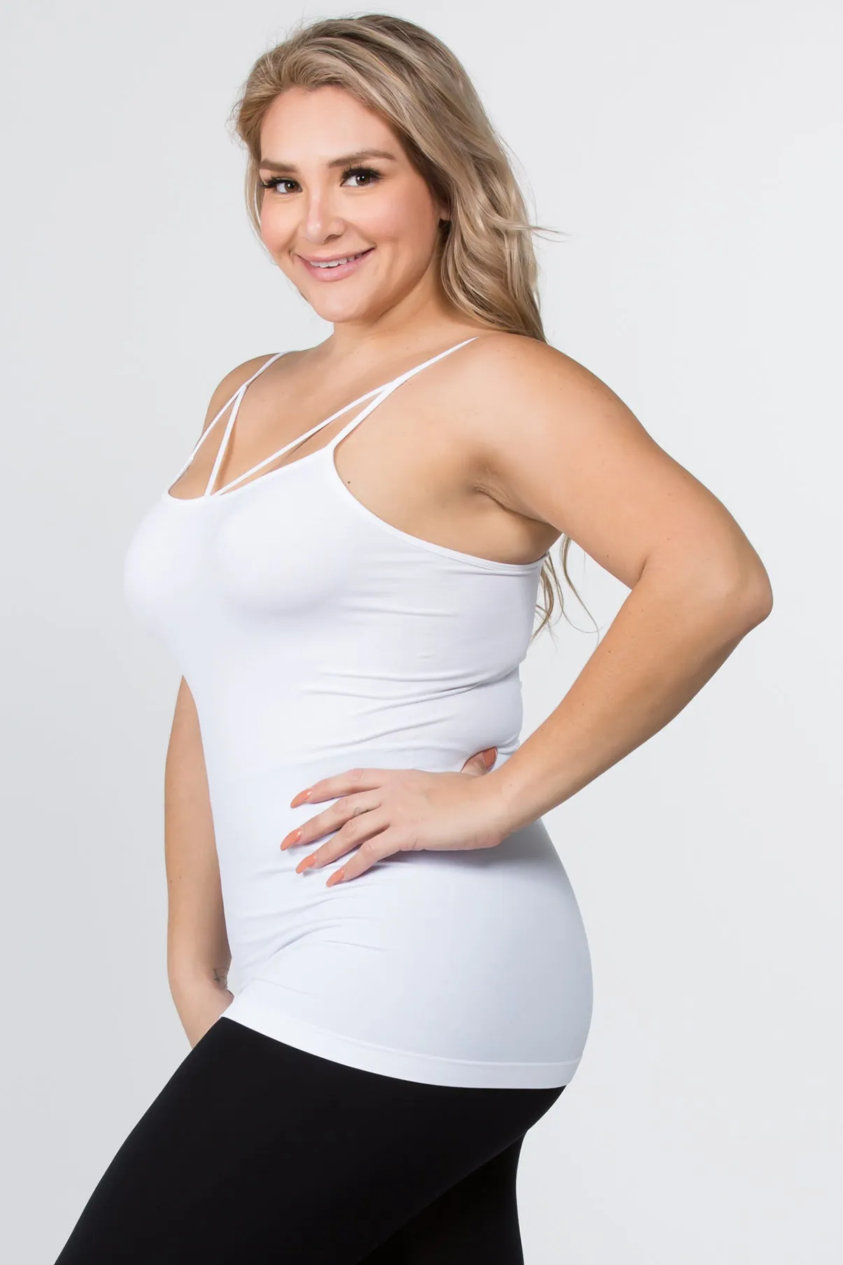 Plus Size Strappy and Sleek Seamless Tank Top