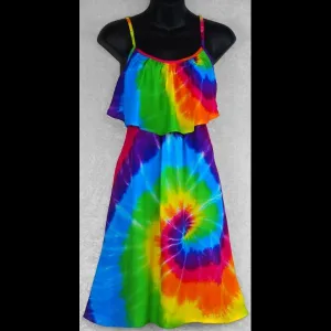 Rainbow Spiral Tie-Dye Moon Dress