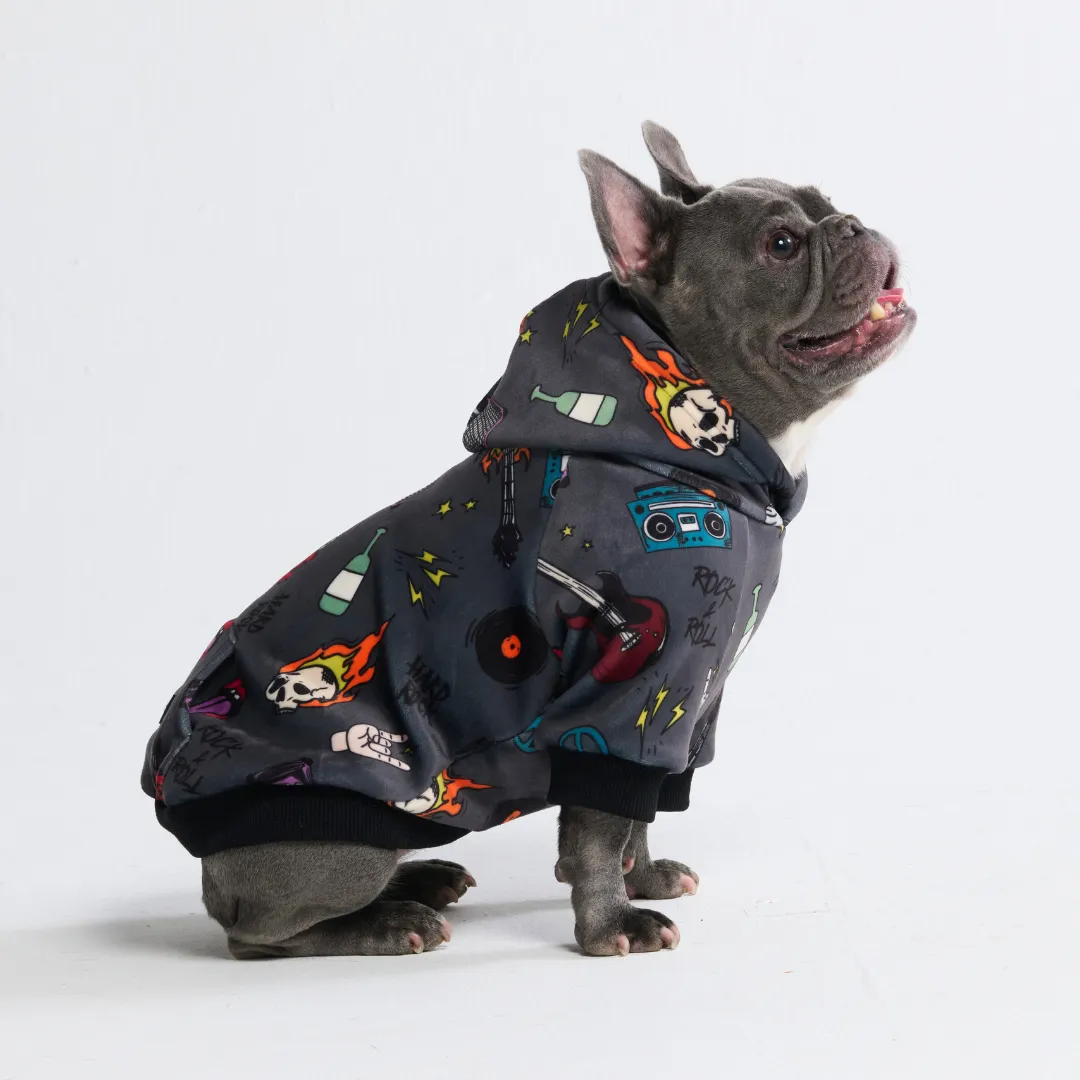 Rock and Roll Dog Hoodie (2)