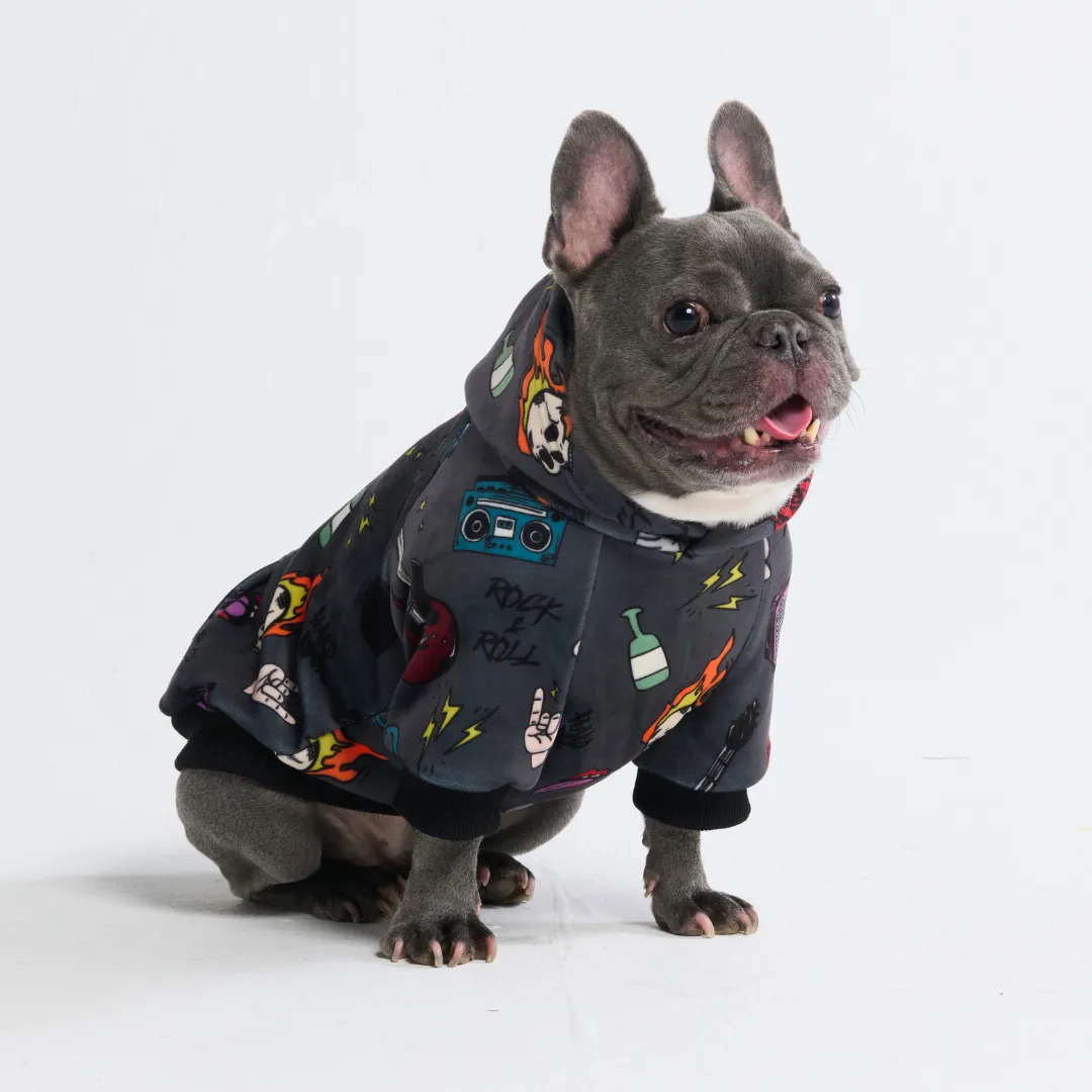 Rock and Roll Dog Hoodie (2)