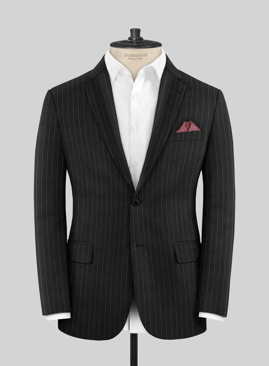 Scabal Feeje Stripe Black Wool Jacket