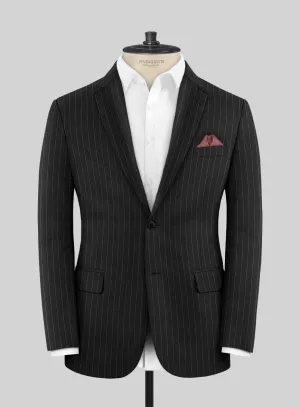 Scabal Feeje Stripe Black Wool Jacket